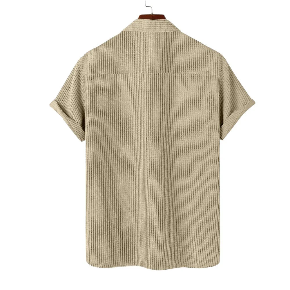 Camisa Manga Curta em Veludo Cotelê