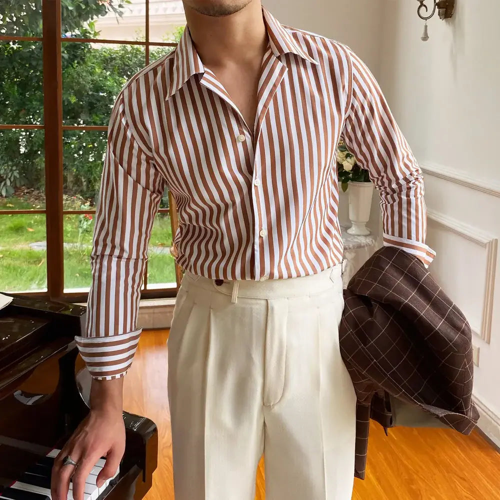 Camisa Social Masculina Listrada